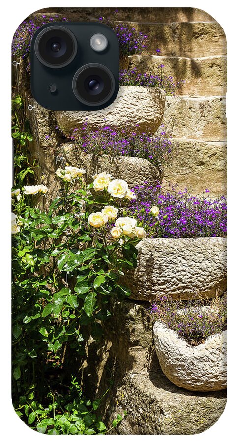 Flower iPhone Case featuring the photograph Flowered stairs - 2 by Paul MAURICE