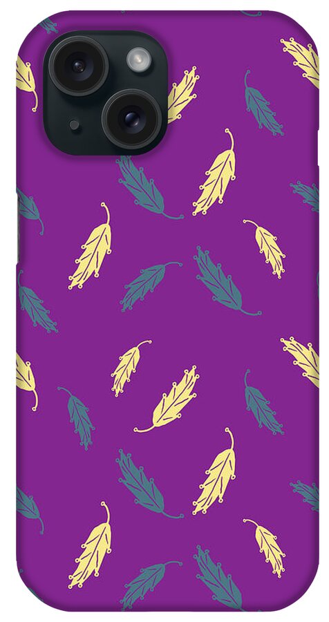 Feathers iPhone Case featuring the digital art Flowers and Feathers Floating Feathers by Lisa Blake
