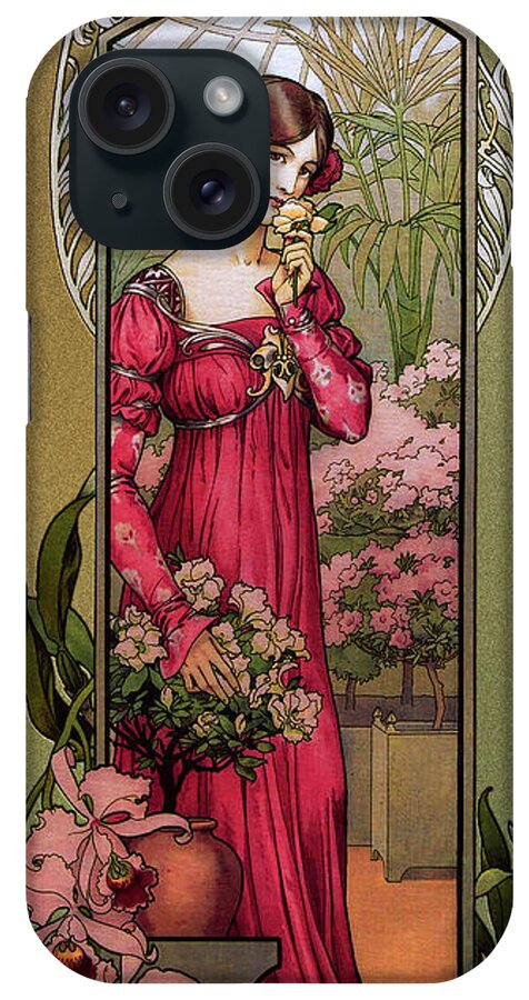 Flowers Of Gardens iPhone Case featuring the painting Flowers Of Gardens by Elisabeth Sonrel by Rolando Burbon