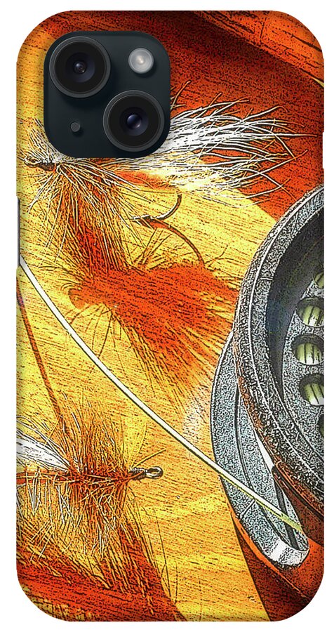 Fishing iPhone Case featuring the photograph Fly Fisherman's Table, Digital Art by A Macarthur Gurmankin