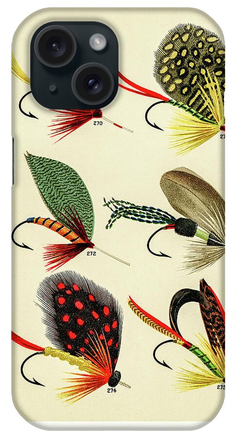 David Letts iPhone Case featuring the drawing Fly Fishing Lures 29 by David Letts