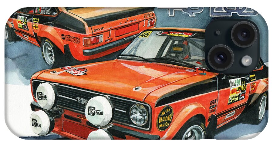 Ford iPhone Case featuring the painting Ford Escort RS 21000 by Yoshiharu Miyakawa