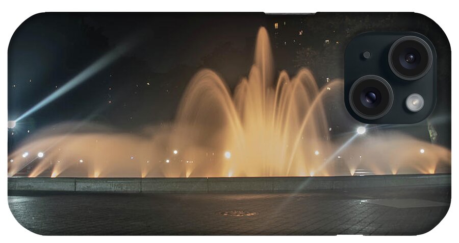 Stuytown Apartments iPhone Case featuring the photograph Fountain in Stuytown by Alan Goldberg
