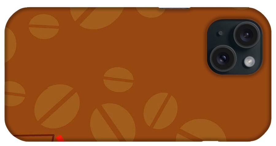 Coffee Beans iPhone Case featuring the mixed media Fp_mc_04 by Esteban Studio
