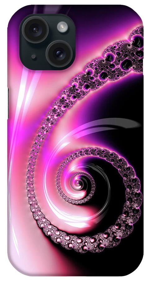 Spiral iPhone Case featuring the photograph Fractal Spiral pink purple and black by Matthias Hauser