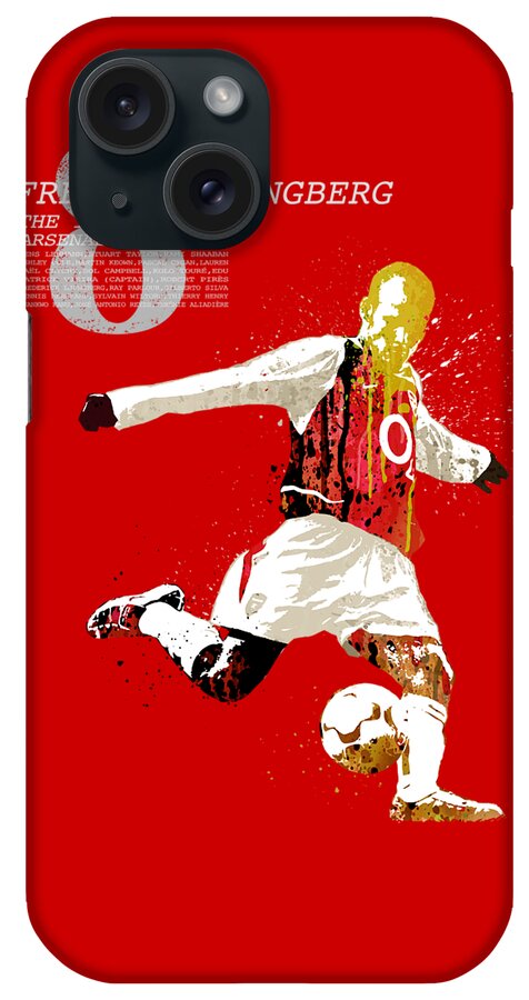 World Cup iPhone Case featuring the painting Freddie Ljungberg - The invincibles by Art Popop