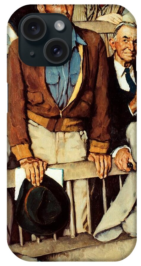 Man Standing iPhone Case featuring the painting Freedom Of Speech by Norman Rockwell
