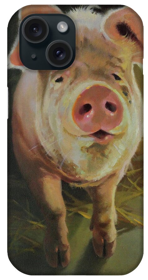 Farm Animals iPhone Case featuring the painting Fritz Hog by Carolyne Hawley