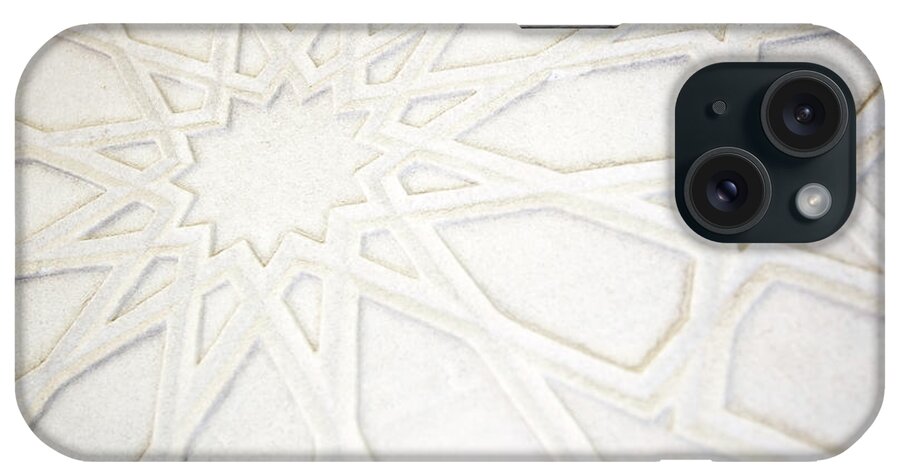 Marble iPhone Case featuring the photograph Full Frame Islamic Pattern White Marble by Peskymonkey