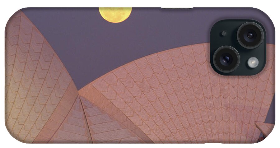 Outdoors iPhone Case featuring the photograph Full Moon Over Sydney Opera House, Low by Oliver Strewe