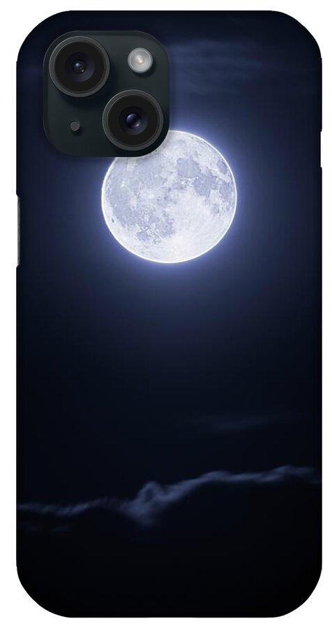 Outdoors iPhone Case featuring the photograph Full Moon With Clouds At Night by Design Pics/corey Hochachka