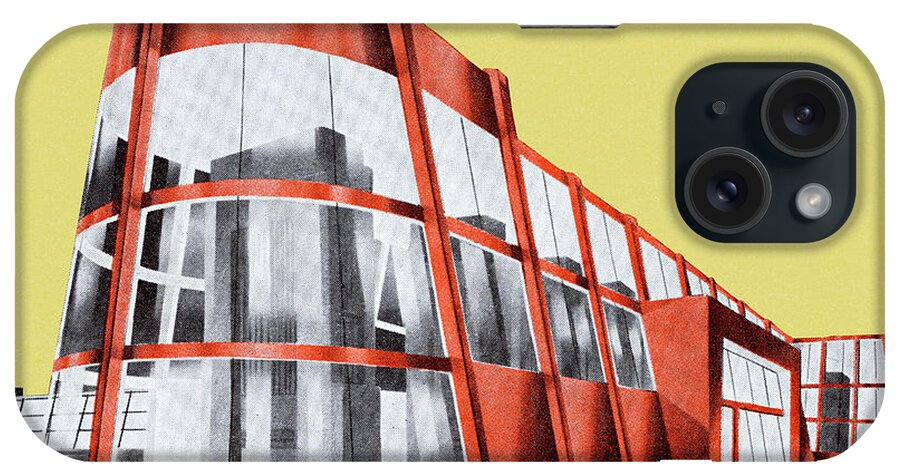 Architecture iPhone Case featuring the drawing Futuristic Building by CSA Images