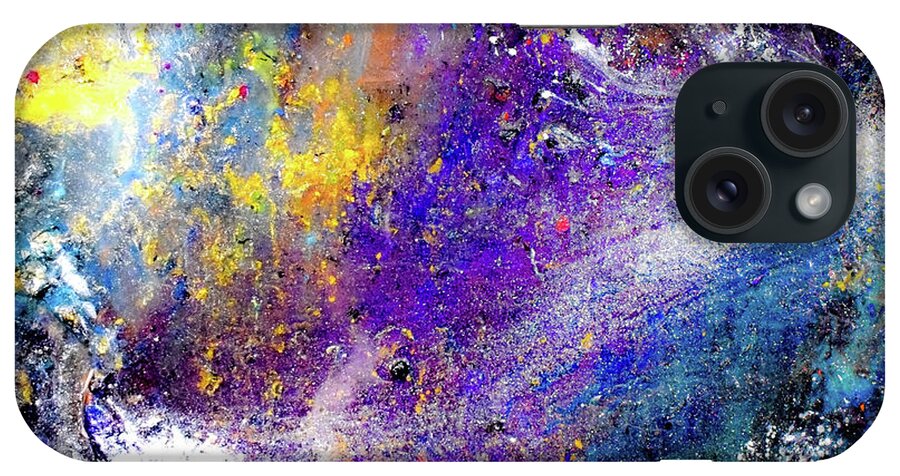 Galaxy iPhone Case featuring the mixed media Galactic Fusion by Patsy Evans - Alchemist Artist