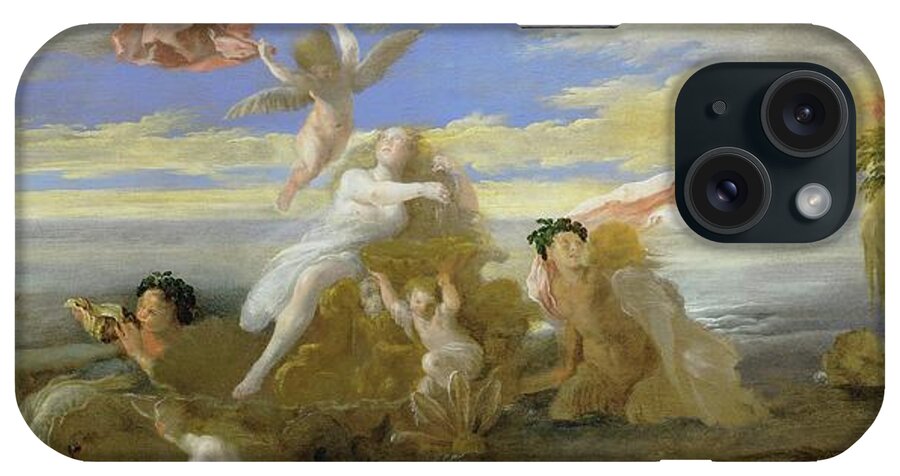 Cyclops Polyphem iPhone Case featuring the painting Galatea and Polyphem. Galathea changes Acis into a rivulet. 1621 / 22. Poplar wood, 41 x 9... by Domenico Fetti Domenico Fetti