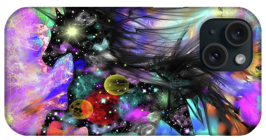 Galaxy Horse iPhone Case featuring the painting Galaxy Horse by Stephanie Analah