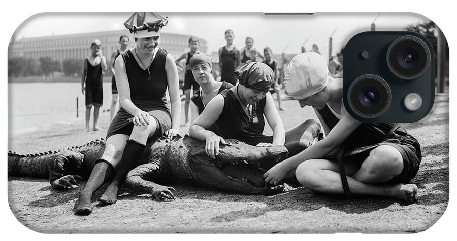 Alligator iPhone Case featuring the photograph Gators at the Beach by Jon Neidert