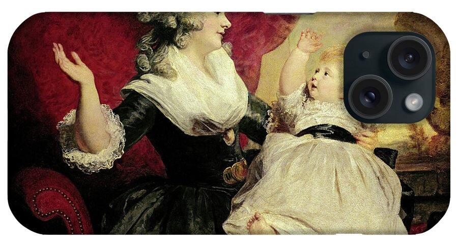 Child iPhone Case featuring the painting Georgiana, Duchess Of Devonshire With Her Infant Daughter Lady Georgiana Cavendish by Joshua Reynolds