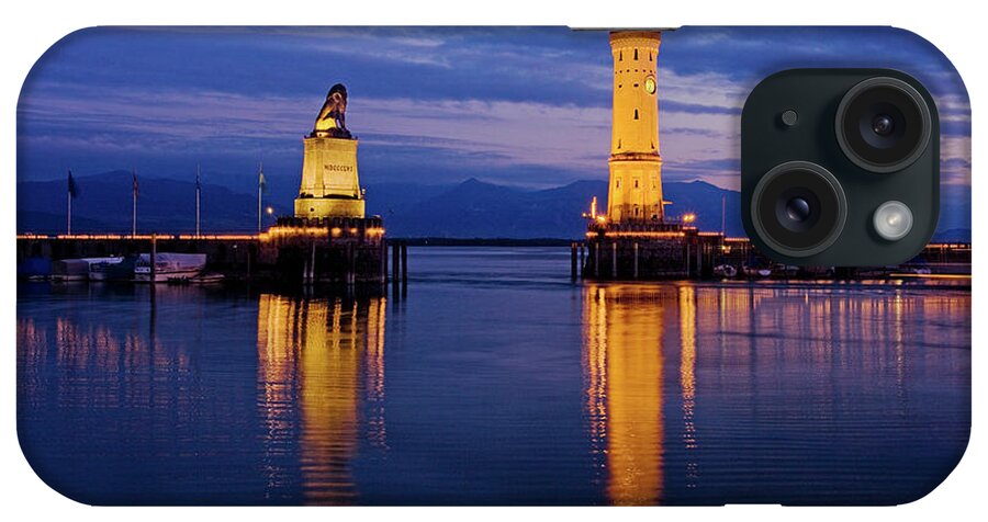 Estock iPhone Case featuring the digital art Germany, Harbor, Lake Constance by Reinhard Schmid