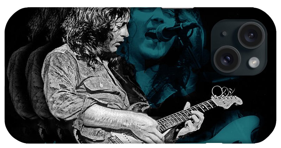 Rory Gallagher iPhone Case featuring the digital art Ghost Blues for Rory by Mal Bray