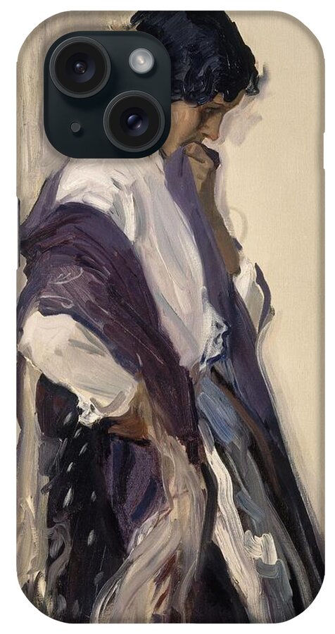 Joaquin Sorolla iPhone Case featuring the painting Gipsy -'gitana'- - 1912. by Joaquin Sorolla -1863-1923-