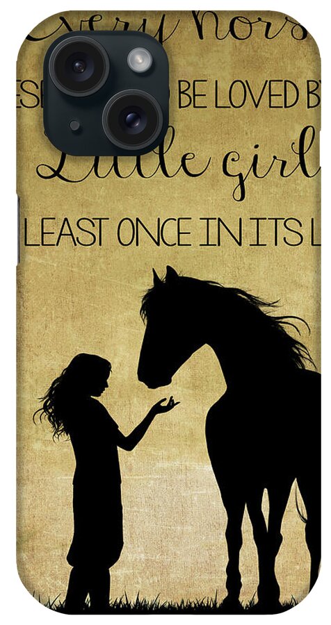 Girl iPhone Case featuring the digital art Girl and Horse Silhouette by Teresa Wilson
