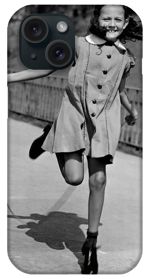 Child iPhone Case featuring the photograph Girl Jumping Rope by George Marks