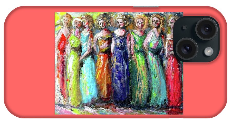 Girls Night Out. Ladies iPhone Case featuring the painting Girls Night Out by Bernadette Krupa