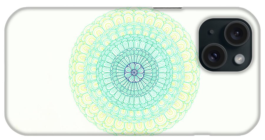 Glowing Mandala iPhone Case featuring the digital art Glowing Mandala by Nicky Kumar