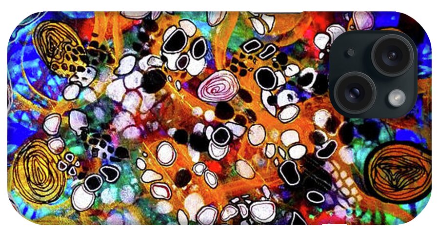 Energy Painting iPhone Case featuring the mixed media Go with the Flow 1 by Mimulux Patricia No