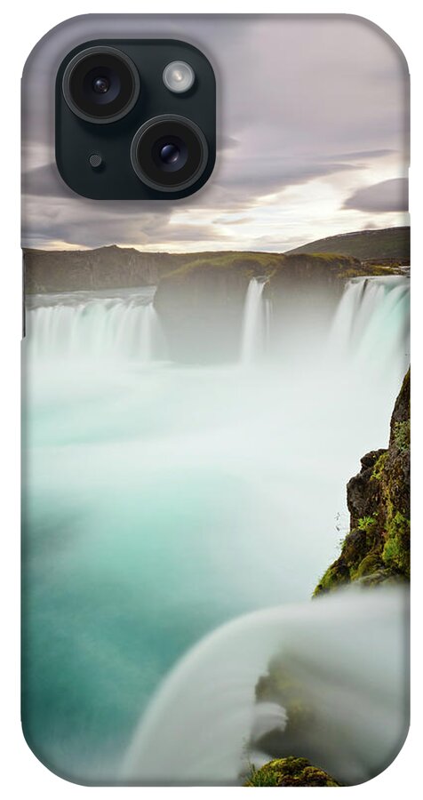 Scenics iPhone Case featuring the photograph Godafoss Waterfall In Iceland by Stealing Beauty Photography