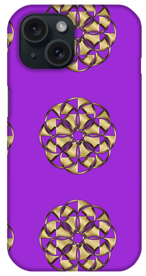 Gold Circles 1 iPhone Case featuring the digital art Gold Circles 1 by Chuck Staley
