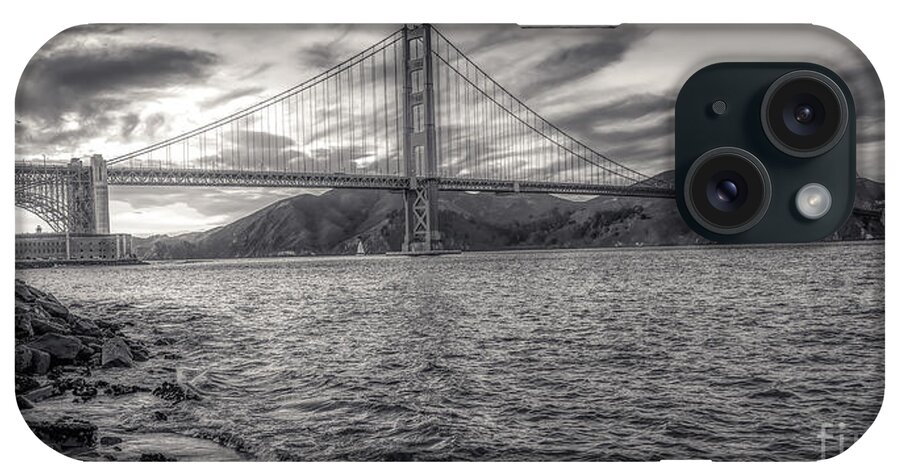 California iPhone Case featuring the photograph Golden Gate Bridge in Black and White by Stefano Senise