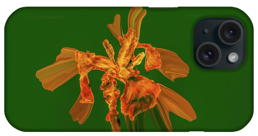Dreamy iPhone Case featuring the digital art Golden iris p #i2 by Leif Sohlman