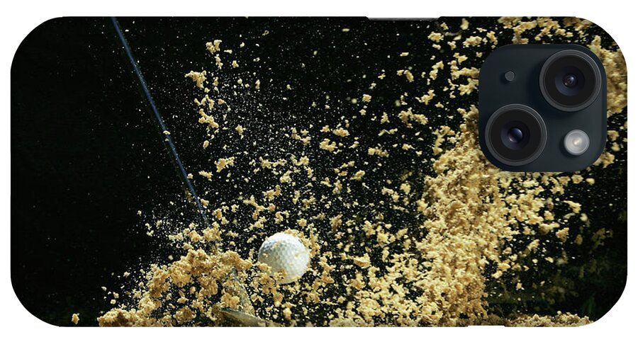 Sand Trap iPhone Case featuring the photograph Golf Ball Being Hit by Kolbz