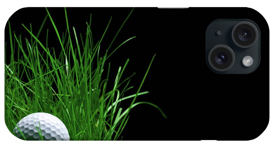 Hiding iPhone Case featuring the photograph Golf Ball Laying In The Rough Grass by Pier