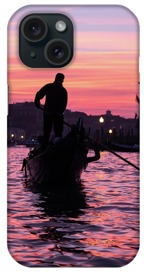 Gondola iPhone Case featuring the photograph Gondolier at Sunset by John Daly
