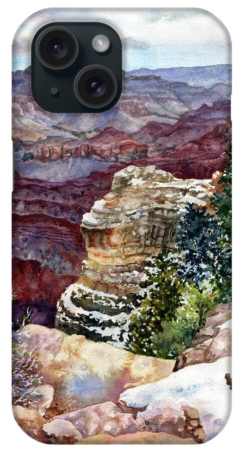 Grand Canyon Painting iPhone Case featuring the painting Grand Canyon Winter Day by Anne Gifford