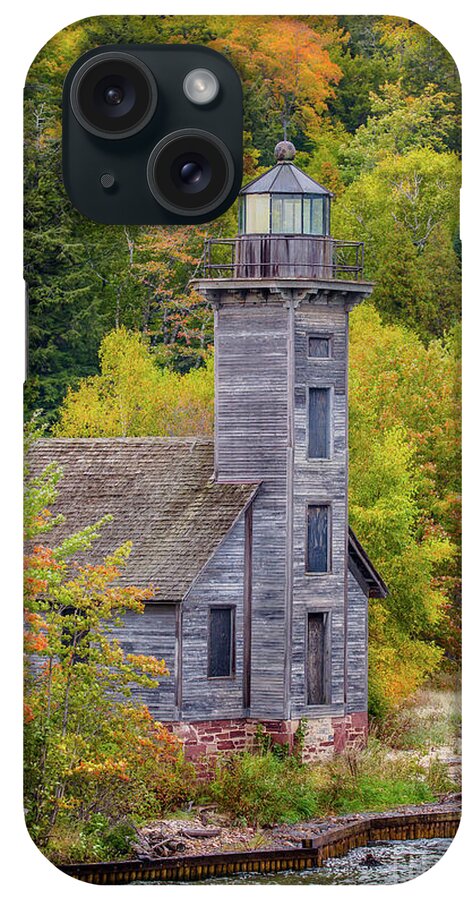 Michigan Lighthouse iPhone Case featuring the photograph Grand Island Lighthouse -5427 by Norris Seward