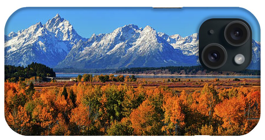 Grand Teton National Park iPhone Case featuring the photograph Grand Teton National Park Autumn Panorama by Greg Norrell