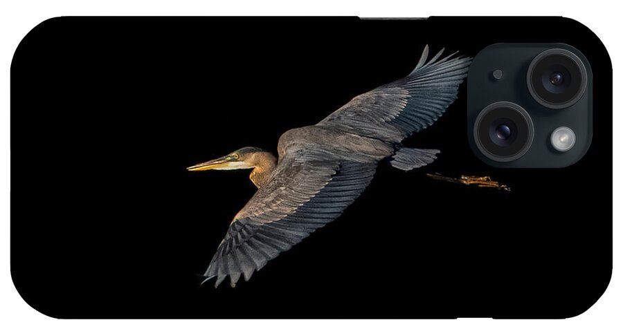 Heron iPhone Case featuring the photograph Great Blue Heron Flight by Lisa Manifold