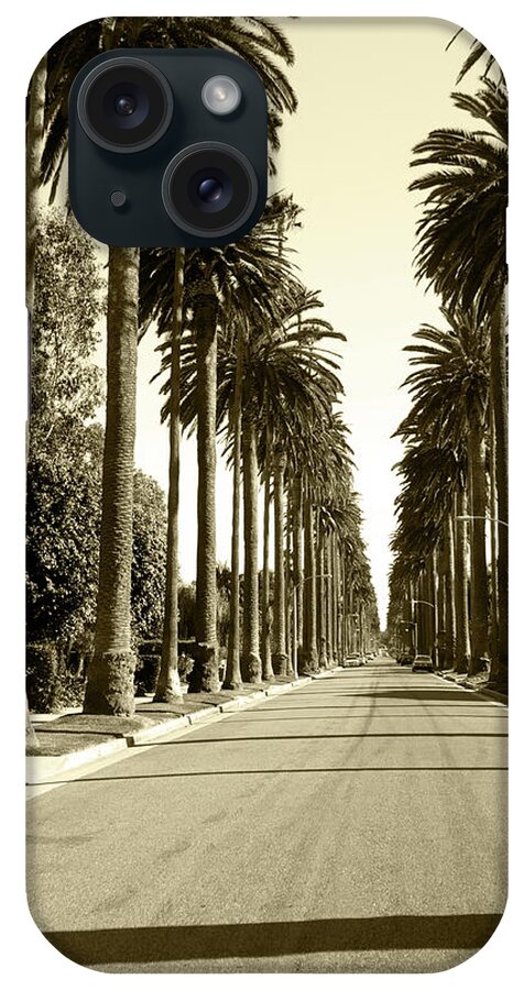 1950-1959 iPhone Case featuring the photograph Grayscale Image Of Beverly Hills by Marcomarchi