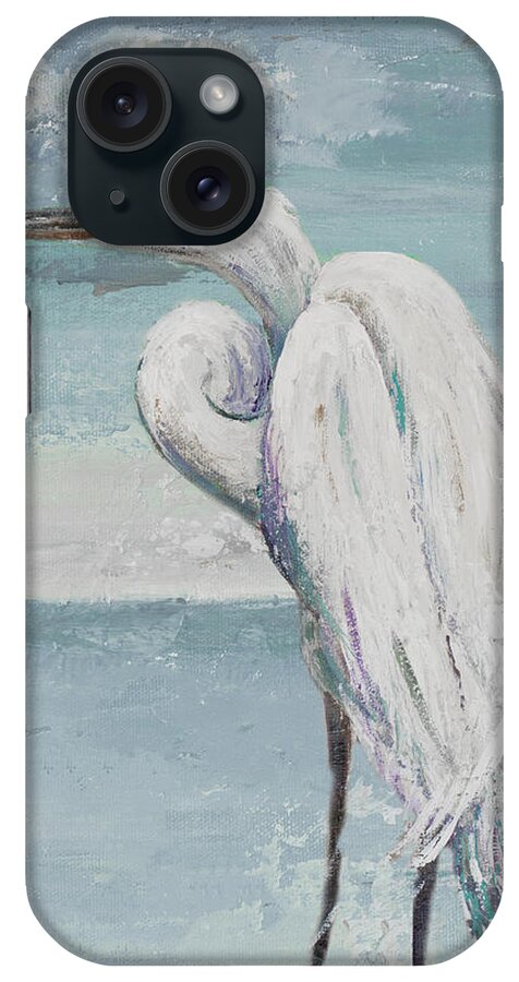 Great iPhone Case featuring the painting Great Egret Standing by Patricia Pinto