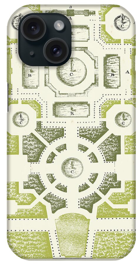 Architecture iPhone Case featuring the painting Green Garden Maze IIi by J.f. Blondel
