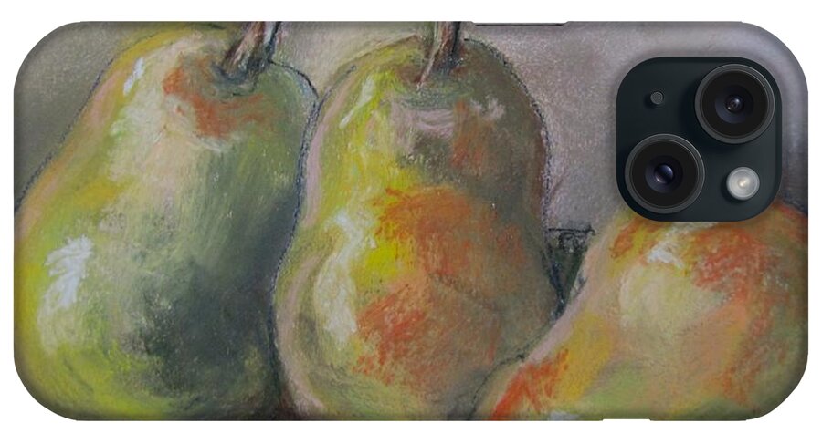 Fruit iPhone Case featuring the pastel Green Pastel Pears by Barbara O'Toole