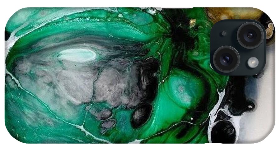 Abstract Art iPhone Case featuring the painting Greenerage by Sonya Walker