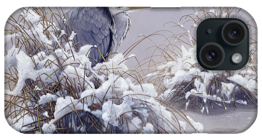 Grey Heron iPhone Case featuring the painting Grey Heron by Harro Maass