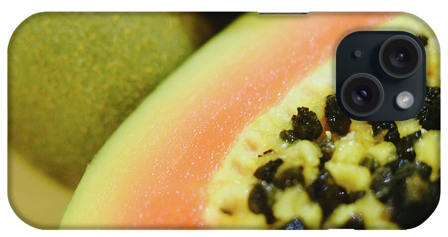 Background iPhone Case featuring the photograph Group of fruits papaya, grape, kiwi and bananas by Joaquin Corbalan
