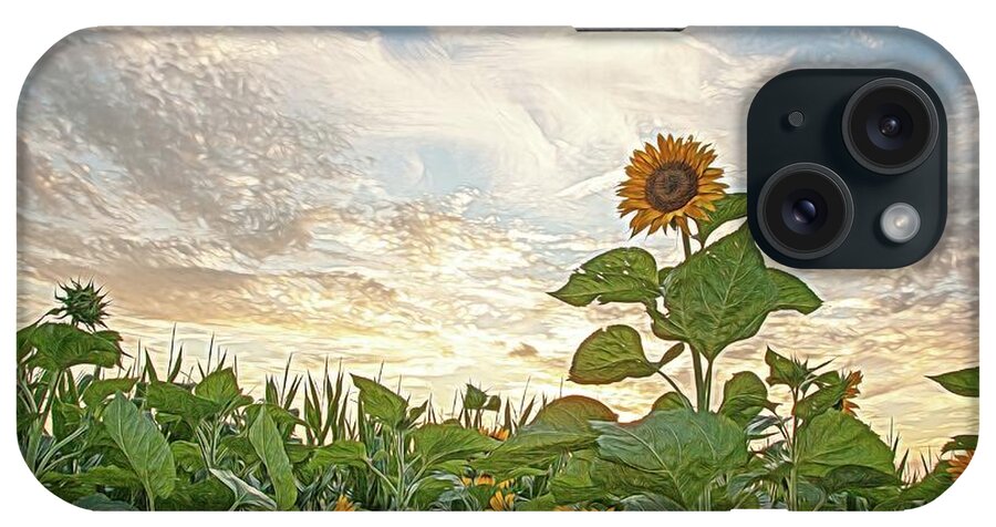 Green iPhone Case featuring the digital art Growing Tall by Kristia Adams