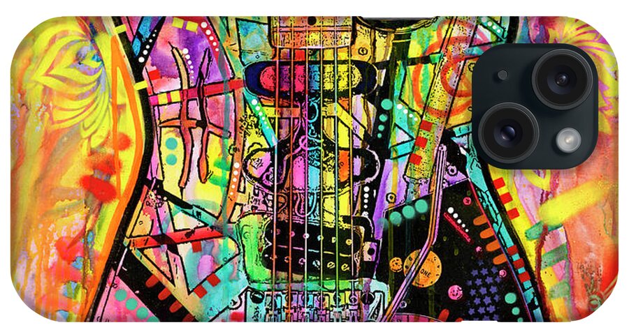Guitar iPhone Case featuring the mixed media Guitar by Dean Russo- Exclusive