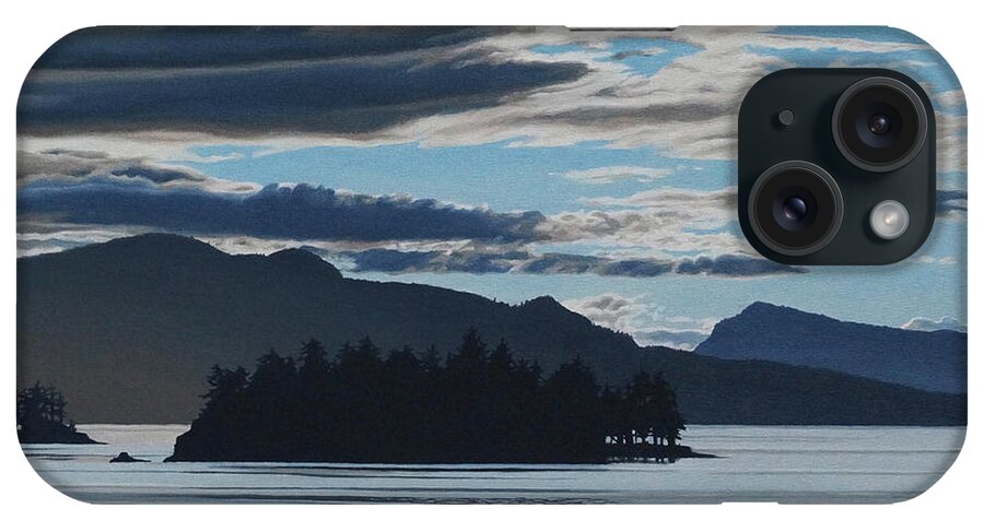 Lake iPhone Case featuring the painting Gulf Islands Evening by Ron Parker